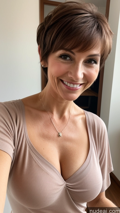 related ai porn images free for Milf One Small Tits Skinny Perfect Body Brunette Pixie Close-up View Shirt Cleavage Detailed Happy