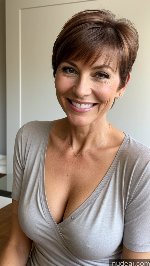related ai porn images free for Milf One Small Tits Skinny Perfect Body Brunette Pixie Close-up View Shirt Cleavage Detailed Happy