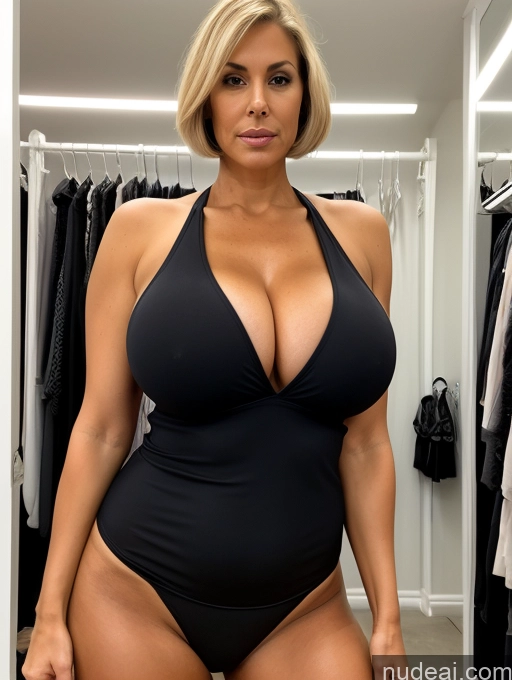 related ai porn images free for Pantyhose Tank Top Dominatrix Tall Tanned Skin Huge Boobs Blonde Short Hair Cleavage Detailed 30s Milf Front View Changing Room White Sexy Face Serious
