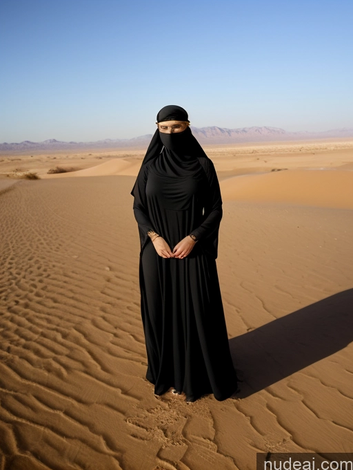 related ai porn images free for One Busty Short Skinny Angry Blonde Long Hair Arabic Desert Dress Traditional Niqab Front View Boots