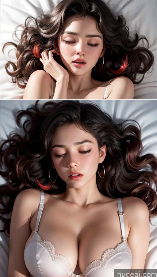 related ai porn images free for Close-up View Sleeping Sad Orgasm Curly Hair Satin Bra