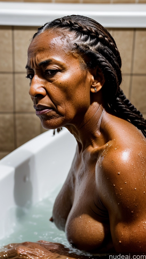 related ai porn images free for Milf Abs Muscular Oiled Body Dark Skin Ethiopian Side View Bathing Braided Church 70s Angry Serious