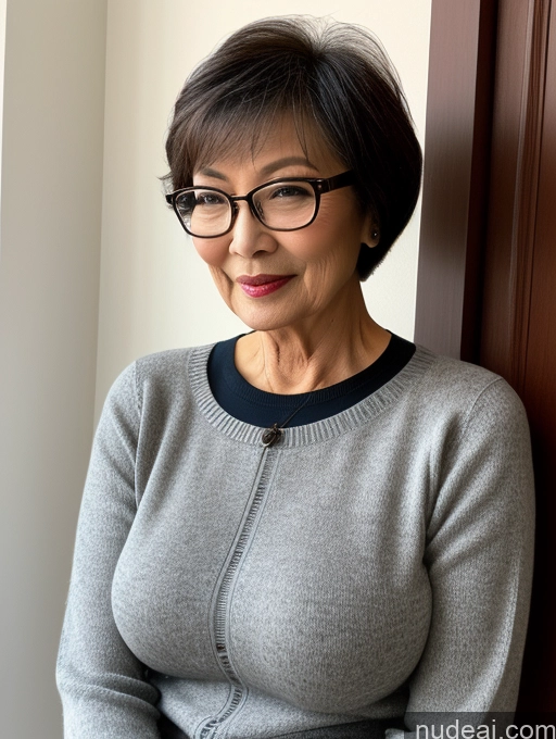 related ai porn images free for Milf Two Perfect Boobs Small Tits Beautiful Glasses Perfect Body Short Hair 70s Chinese Bra Casual Professor Sweater Cleavage Dark Lighting Detailed Sexy Face