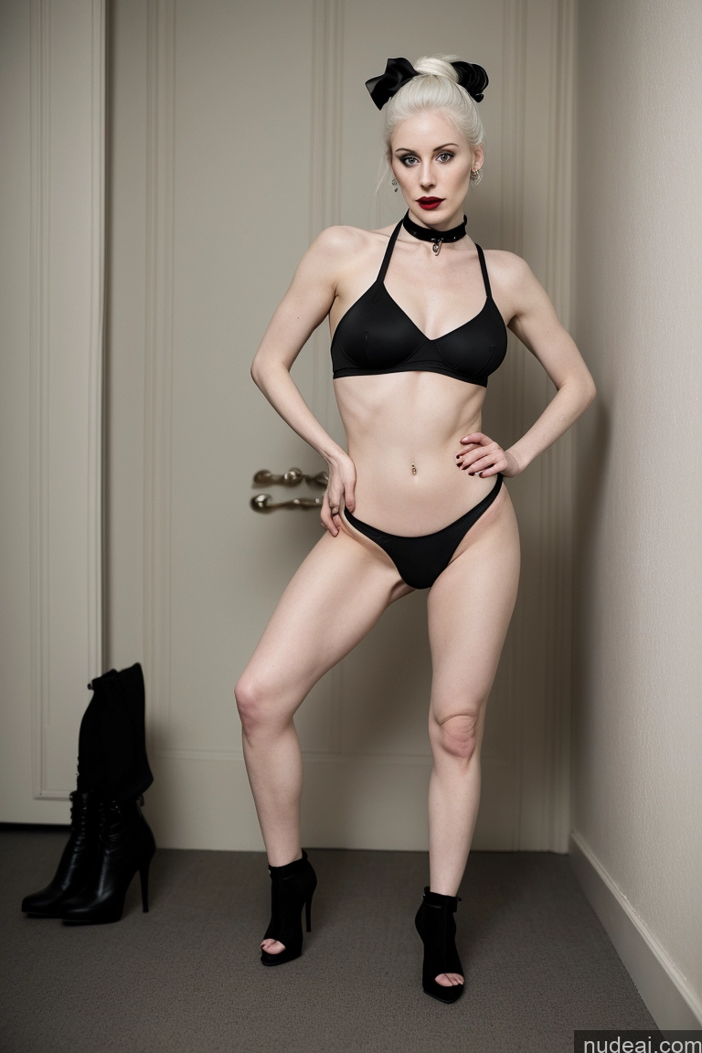 related ai porn images free for Nude High Heels Fairer Skin 70s Short Sad White Hair Lipstick Hair Bun Squatting Thick Choker Goth