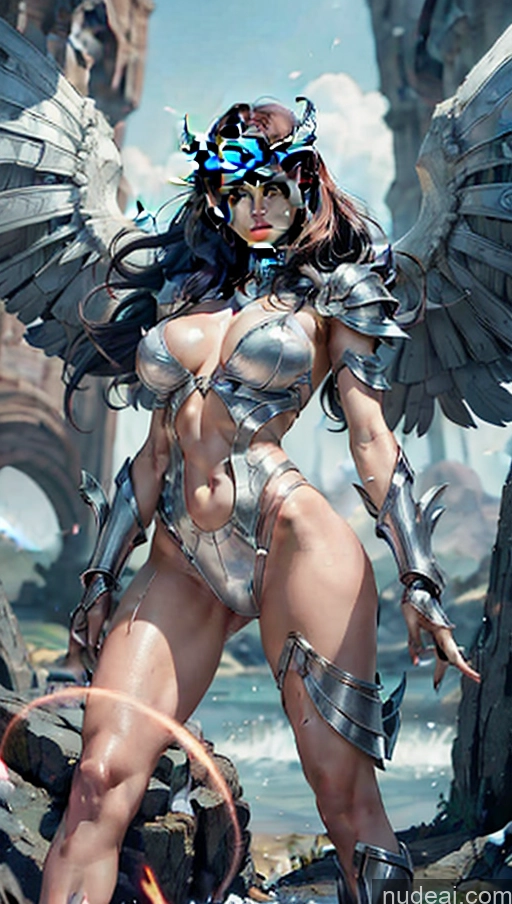 related ai porn images free for Bodybuilder Muscular Abs Busty Several Fantasy Armor Futuristic Has Wings Powering Up Dynamic View Surrealist