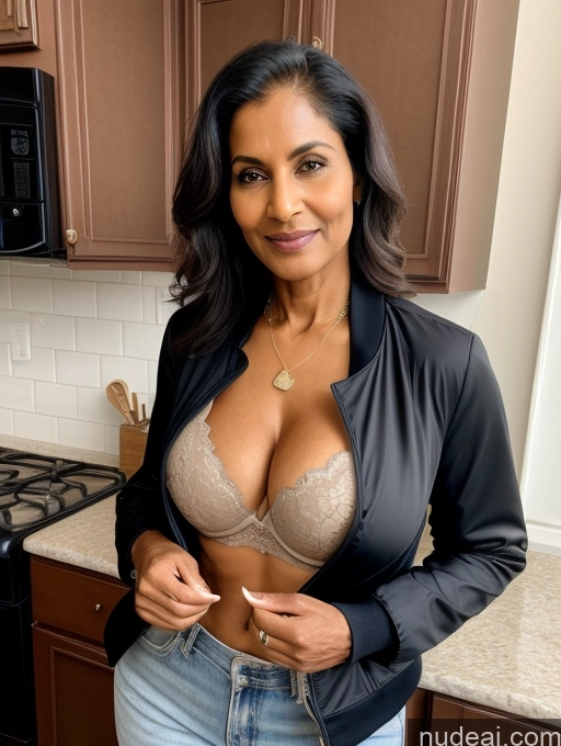 related ai porn images free for Milf Perfect Boobs Beautiful Perfect Body Dark Skin 70s Indian Kitchen Bra Casual Jacket Professor Stylish Suit Cleavage Detailed Sexy Face
