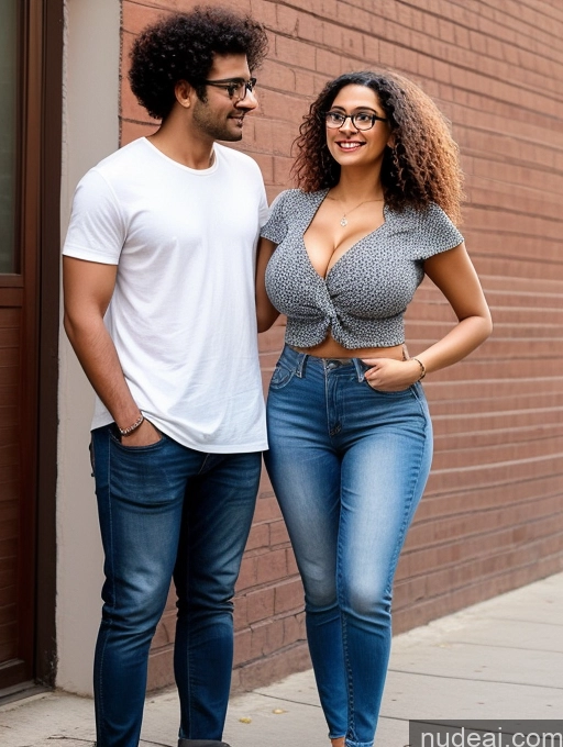 related ai porn images free for Indian Busty Perfect Boobs Beautiful Glasses Skinny Big Hips Perfect Body Casual Woman + Man 20s Curly Hair