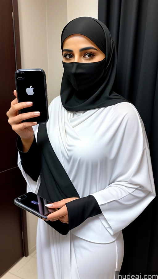 related ai porn images free for Woman One 30s Arabic Mirror Selfie Bathroom Niqab Secretary Detailed Dark Lighting