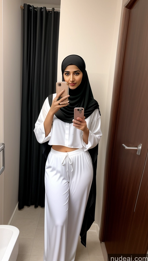 related ai porn images free for Woman One 30s Arabic Mirror Selfie Bathroom Niqab Harem Pants Shirt