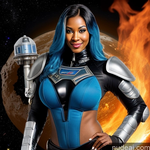 related ai porn images free for Cyborg Abs Perfect Boobs Perfect Body 30s Sexy Face Laughing Blue Hair Straight Black Hell Diamond Jewelry Space Suit Sci-fi Armor
