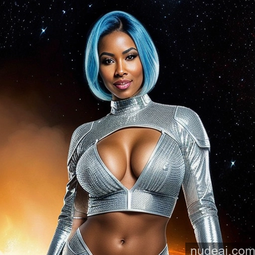 related ai porn images free for Cyborg Abs Perfect Boobs Perfect Body 30s Sexy Face Laughing Blue Hair Straight Black Hell Diamond Jewelry Space Suit Sci-fi Armor Close-up View Transparent