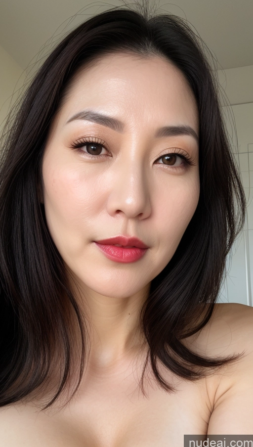 related ai porn images free for Woman One Perfect Boobs Beautiful Lipstick Fairer Skin 40s Korean Close-up View Black Hair