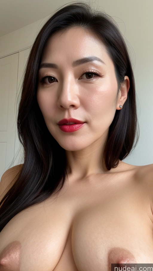related ai porn images free for Woman One Perfect Boobs Beautiful Lipstick Fairer Skin 40s Korean Close-up View Black Hair