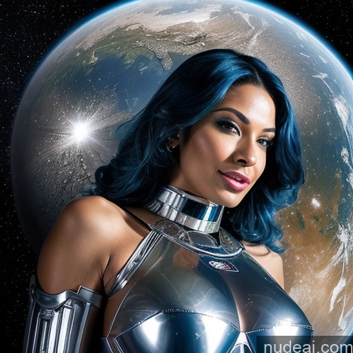 related ai porn images free for Cyborg Abs Perfect Boobs Perfect Body 30s Sexy Face Laughing Blue Hair Straight Black Hell Diamond Jewelry Space Suit Sci-fi Armor Close-up View Transparent Partially Nude Busty On Back