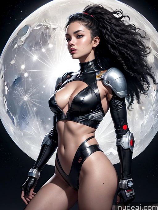 related ai porn images free for Small Tits Sexy Face Black Hair Nude Partially Nude Curly Hair Two 20s Moon Brazilian Space Suit Dark Lighting Cyberpunk Front View Straddling Sci-fi Armor Cosplay Cyborg