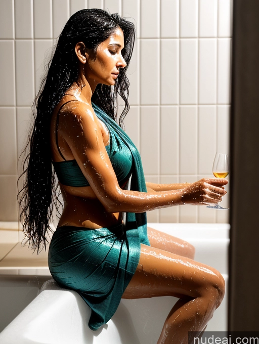 related ai porn images free for Woman One Perfect Boobs Oiled Body 30s Sexy Face Black Hair Long Hair Indian Dark Fantasy Shower Bathing Underwear Sari Wine Dark Lighting Detailed Side View