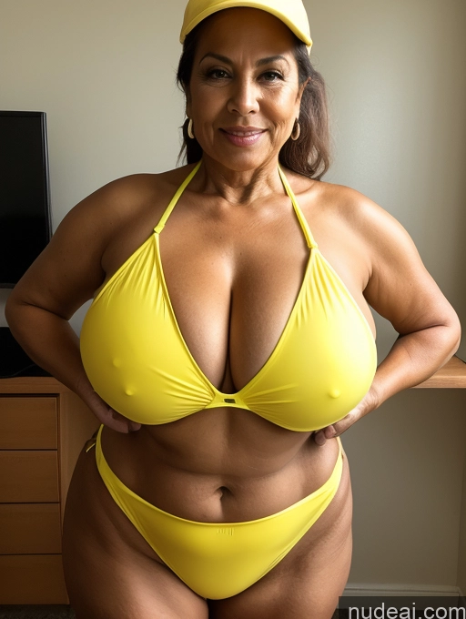 related ai porn images free for Milf One Busty Huge Boobs Thick Tanned Skin Front View Microkini Thong 70s Latina Construction Worker Maid