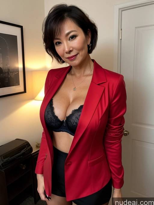 related ai porn images free for Milf Perfect Boobs Beautiful Perfect Body 50s Pixie Party Blouse Bra Jacket Professor Secretary Stylish Suit Cleavage Partially Nude Detailed Busty Two Chinese Dark Lighting