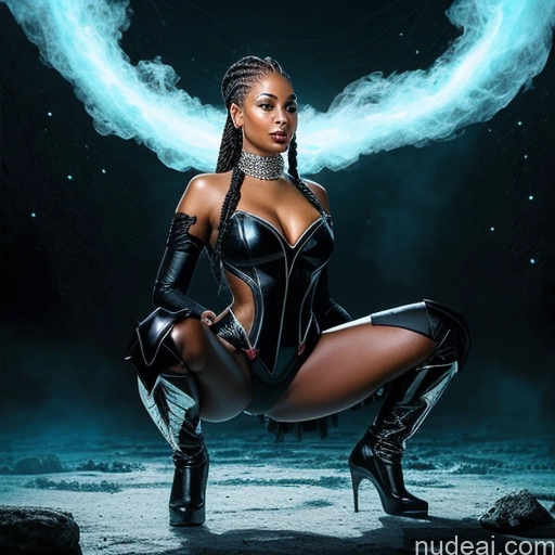 related ai porn images free for Miss Universe Model Perfect Boobs Perfect Body 30s Laughing Sexy Face White Hair Hell Diamond Jewelry Choker Sci-fi Armor Superhero African Braided Squatting