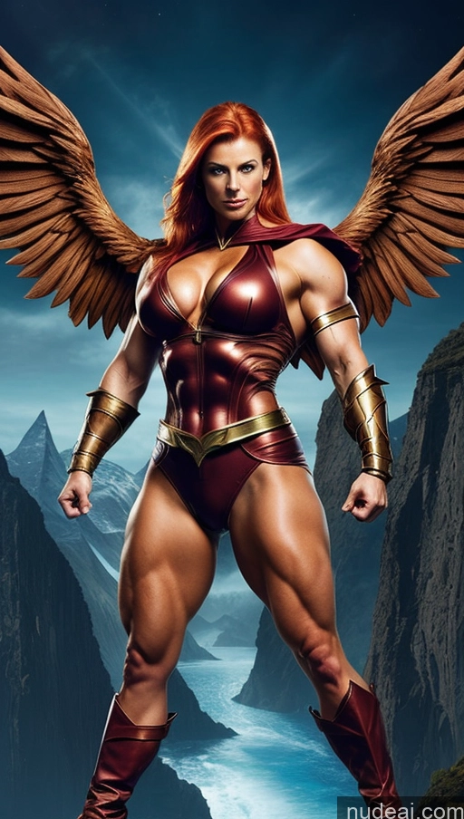 related ai porn images free for Bodybuilder Muscular Abs Busty Several Hawkgirl Fantasy Armor Ginger Irish Powering Up