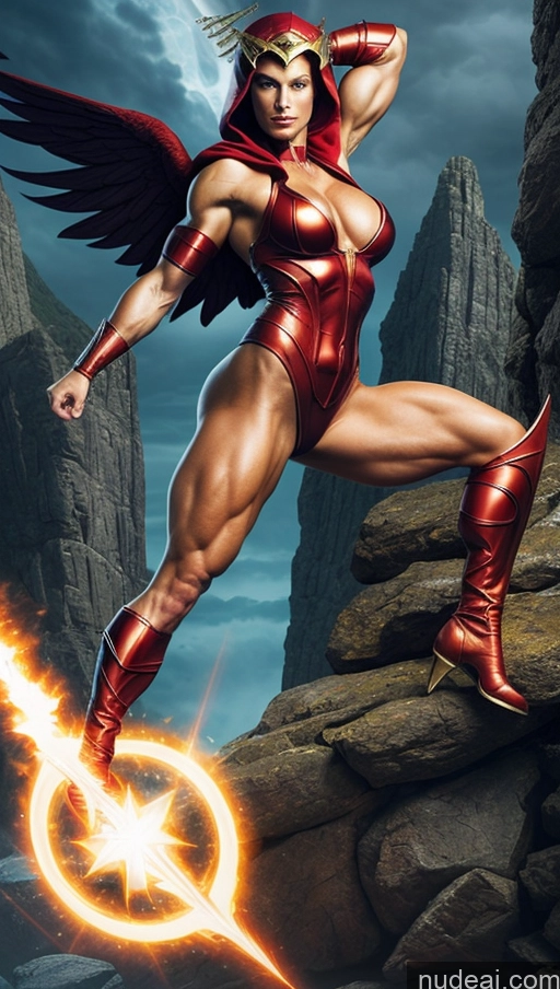 related ai porn images free for Bodybuilder Muscular Abs Busty Several Hawkgirl Fantasy Armor Ginger Irish Powering Up Dynamic View