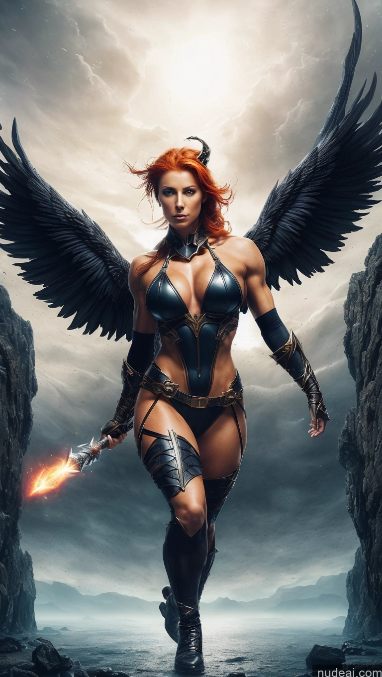 related ai porn images free for Bodybuilder Muscular Abs Busty Several Hawkgirl Fantasy Armor Ginger Irish Powering Up Dynamic View Surrealist