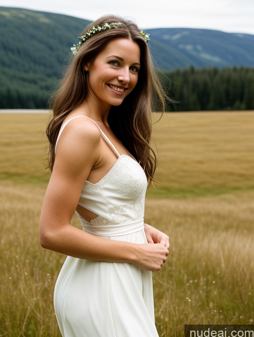 related ai porn images free for Woman One Small Tits Small Ass 40s Happy Brunette Long Hair Scandinavian Film Photo Meadow Front View Wedding