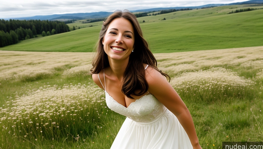 related ai porn images free for Woman One Small Tits Small Ass 40s Happy Brunette Long Hair Film Photo Meadow Front View Wedding White