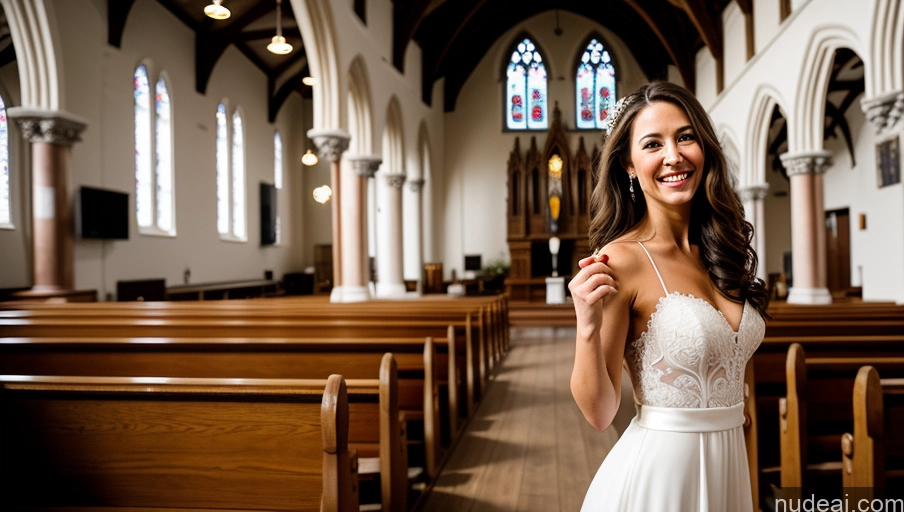 related ai porn images free for Woman One Small Tits Small Ass 40s Happy Brunette Long Hair Film Photo Front View Wedding White Church