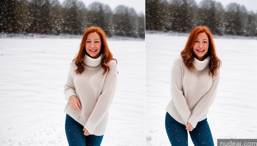 related ai porn images free for One Small Tits Small Ass Happy Long Hair Film Photo Front View Ginger British Sweater Snow Woman 60s