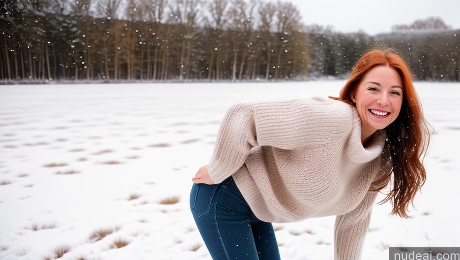 related ai porn images free for One Small Tits Small Ass Happy Long Hair Film Photo Front View Ginger British Sweater Snow Woman 60s