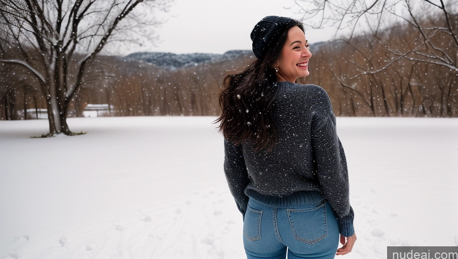 related ai porn images free for Small Tits Small Ass Happy Long Hair Film Photo Sweater Snow Woman 60s Black Hair Hungarian Back View