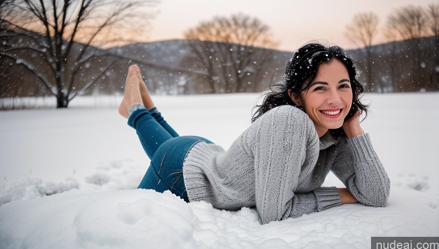 related ai porn images free for Small Tits Small Ass Happy Film Photo Sweater Snow Woman 60s Black Hair Hungarian Side View Messy