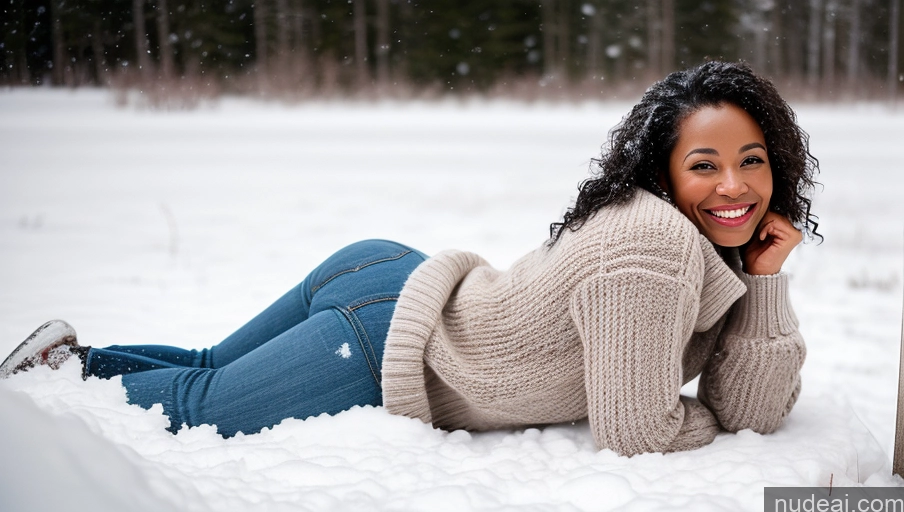 related ai porn images free for Small Tits Small Ass Happy Film Photo Sweater Snow Woman Black Hair Messy 40s Front View Black