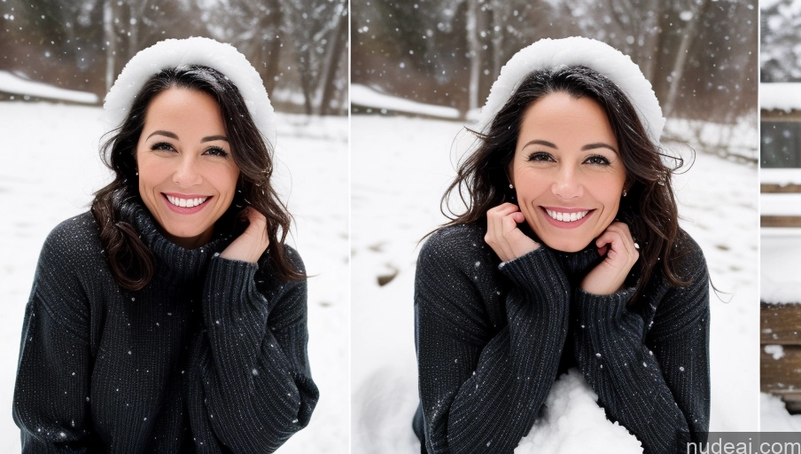 related ai porn images free for Small Tits Small Ass Happy Film Photo Sweater Snow Woman Black Hair Messy 40s Front View Black
