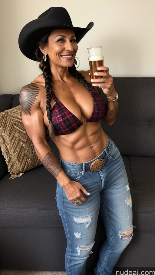 related ai porn images free for Milf Abs Muscular Dark Skin Jeans Western Lumberjack Polynesian 60s Couch Hat Side View Tattoos Laughing Beer Braided