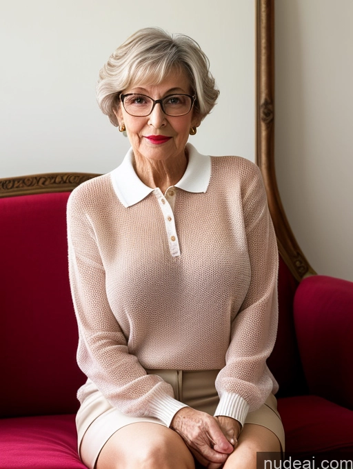 related ai porn images free for Czech Short Glasses Couch Polo Detailed 80s Pixie Sweater Lipstick Huge Boobs Transparent Blouse