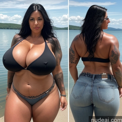 related ai porn images free for Woman One Busty Huge Boobs Tattoos Big Ass Thick Big Hips 40s Black Hair Long Hair Native American Lake Casual Muscular