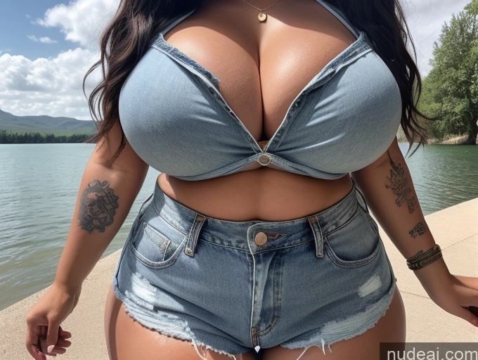 related ai porn images free for One Busty Huge Boobs Tattoos Big Ass Big Hips Black Hair Long Hair Native American Lake Casual Woman 20s Thick Daisy Dukes Happy