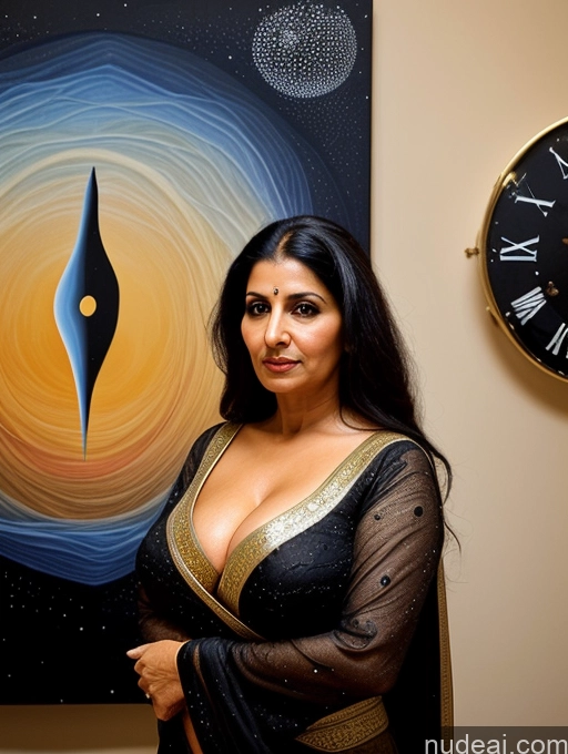 related ai porn images free for Milf One Busty 40s Sexy Face Black Hair Arabic Surrealist Bedroom Front View Long Hair Sari