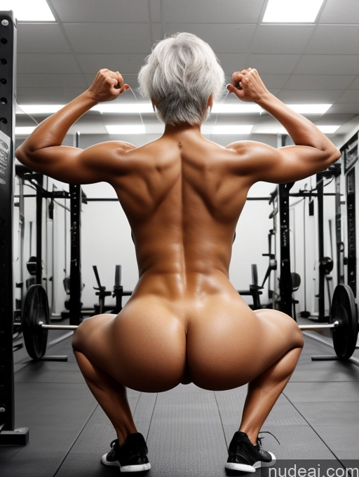 related ai porn images free for Milf Two Dark Skin Perfect Body Tall Big Ass Beautiful 30s Shocked Seductive White Hair Latina Dark Fantasy Gym Back View Nude Squatting