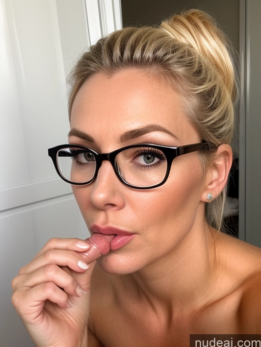 related ai porn images free for Milf One Small Tits Fairer Skin Glasses 30s Pouting Lips Sexy Face Blonde Ponytail British Bathroom Oiled Body Close-up View Blowjob Nude