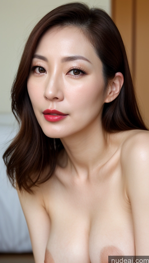 related ai porn images free for Woman One Beautiful Lipstick Fairer Skin 40s Brunette Korean Close-up View Perfect Boobs