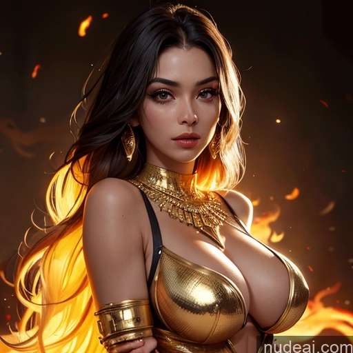 related ai porn images free for Cyborg Perfect Boobs Perfect Body Arabic Superhero Transparent Close-up View Hell Gold Jewelry Cleavage