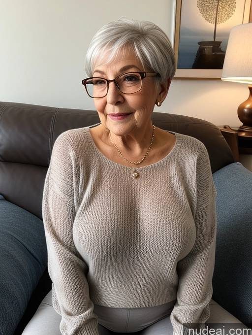 related ai porn images free for 80s Czech Short Busty Pixie Couch Jeans Yoga Pants Detailed Transparent Jewelry Glasses Close-up View Sweater