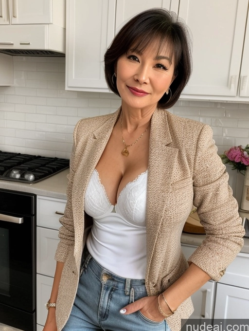 related ai porn images free for Milf Perfect Boobs Beautiful Perfect Body 70s Pixie Chinese Kitchen Bra Casual Jacket Professor Stylish Suit Cleavage Detailed Sexy Face Busty