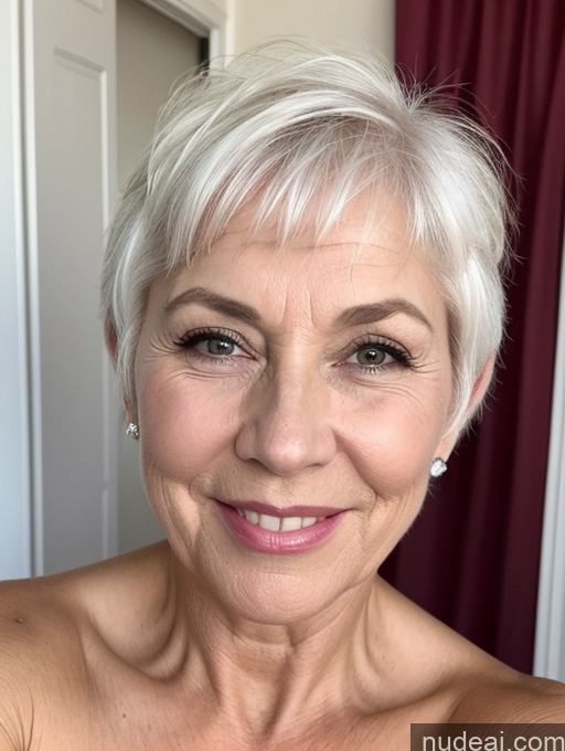 related ai porn images free for Pouting Lips Milf Two Lipstick Beautiful Perfect Boobs Short 70s Happy White Hair Short Hair