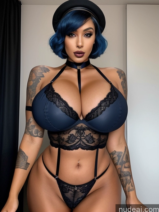 related ai porn images free for Miss Universe Model Two Busty Huge Boobs Perfect Boobs Beautiful Tattoos Lipstick Skinny Perfect Body Short Hair Seductive Blue Hair French Choker Dark Lighting Full Frontal EdgDL, Lingerie Set, Wearing EdgDL, Chic Lingerie Goth Hat High Heels Stage