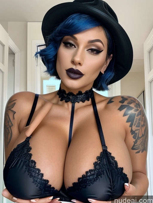 related ai porn images free for Miss Universe Model Two Busty Huge Boobs Perfect Boobs Beautiful Tattoos Lipstick Skinny Perfect Body Short Hair Seductive Blue Hair French Choker Dark Lighting Full Frontal EdgDL, Lingerie Set, Wearing EdgDL, Chic Lingerie Goth Hat High Heels Stage Breast Grab