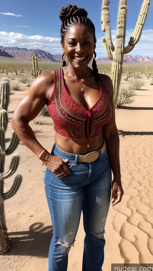 related ai porn images free for Jeans Western Traditional Thick Dark Skin Muscular Abs Milf Desert Blouse Braided 60s Laughing Tattoos